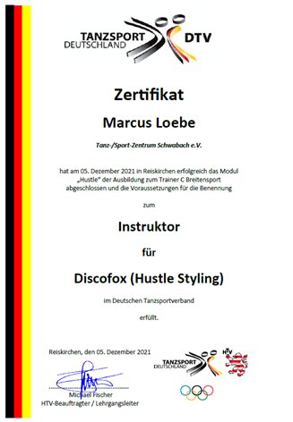 Zertifikat Marcus Loebe